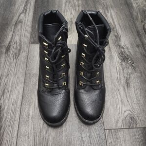 Zigi Soho women's boots size 8 black chunky heels 90s Y2K